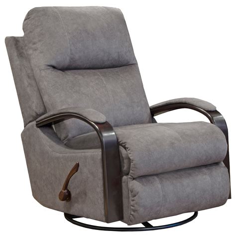 swivel recliner with wood arms